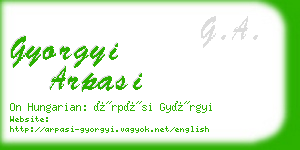 gyorgyi arpasi business card